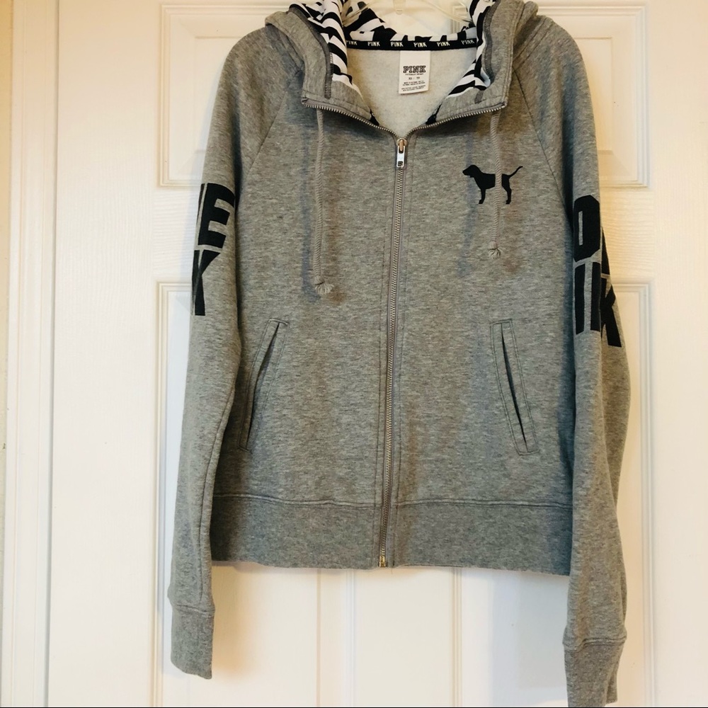 Victoria's Secret Pink Funnel Neck Hoodie XS Gray